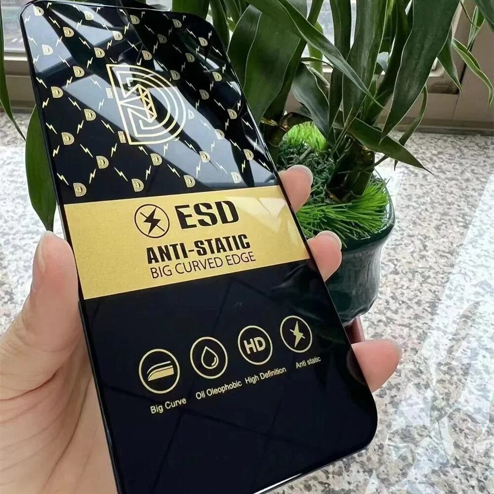 Vidrio Templado Curvo Antiestático ESD Golden Para Iphone